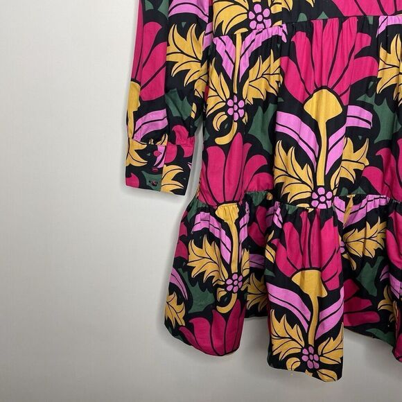 J.CREW Ratti Dress Women 8 Tiered Popover NEW Long Sleeve Floral Cotton AC879 - Picture 10 of 16